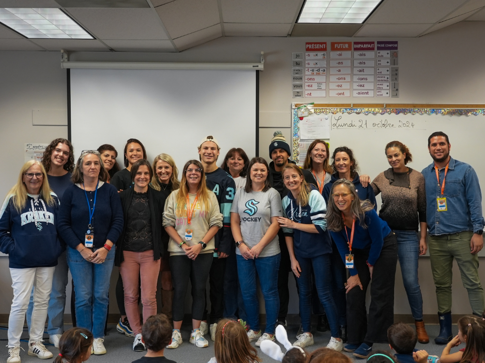 North Seattle French School staff and Yanni Gourde
