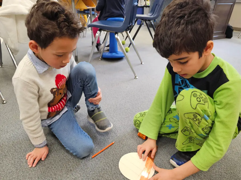 Study buddies doing math together